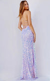 JVN by Jovani Prom Dress JVN24200 Lilac High Slit Spaghetti Strap Prom Dress