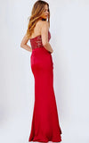 JVN by Jovani Prom Dress JVN24335 Red Embellished Strapless Bodice Long Prom Dress