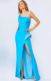 JVN by Jovani Prom Dress JVN24336 Blue One Shoulder Embellished Prom Dress