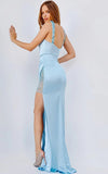 JVN by Jovani Prom Dress JVN24338 Baby Blue High Slit Sheath Prom Dress