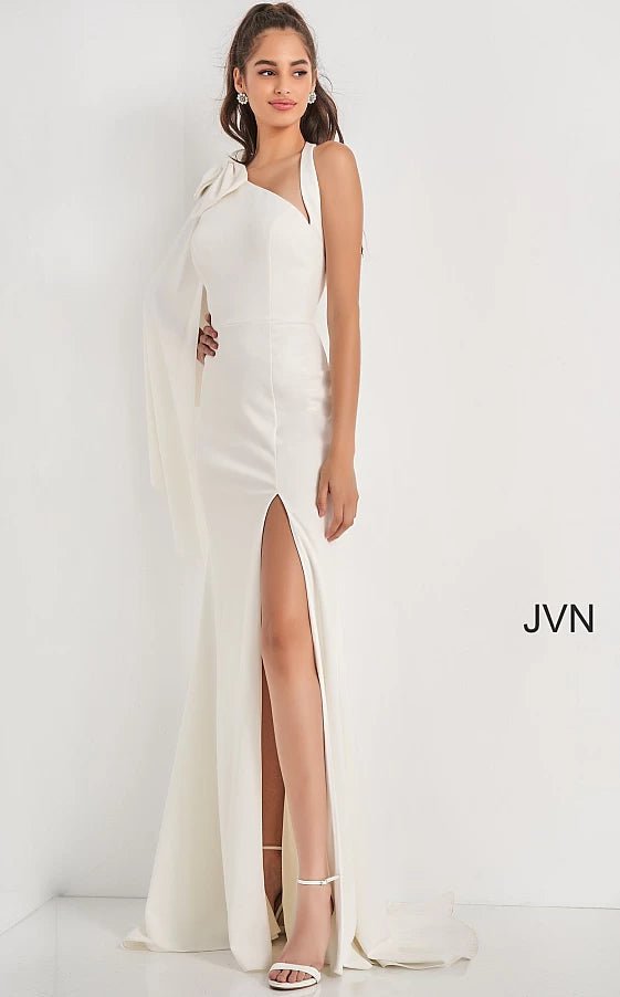JVN by Jovani Prom Dress JVN2516 Ivory Sheath Open Back Prom Dress