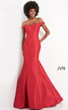 JVN by Jovani Prom Dress JVN3245 Fuchsia Off the Shoulder Mermaid Prom Dress