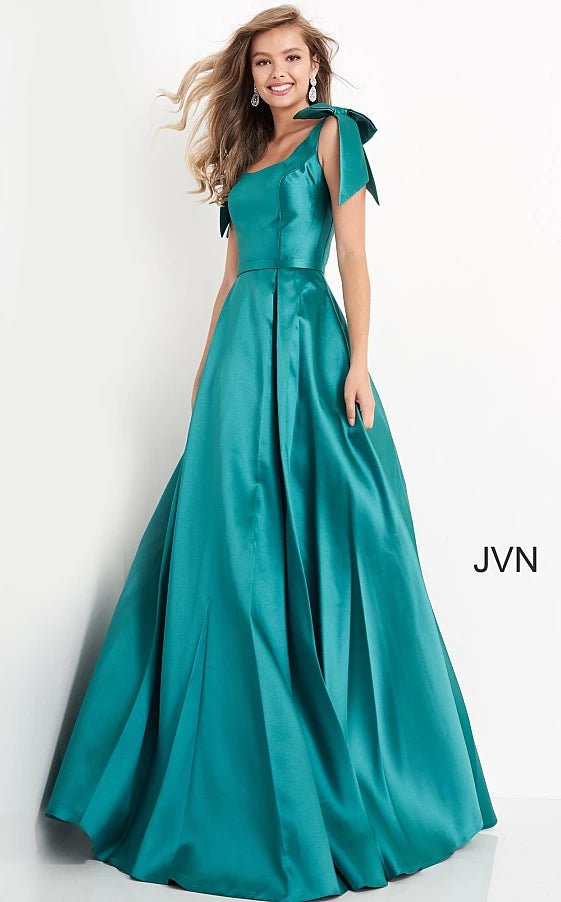 JVN by Jovani Prom Dress JVN4449 Green Pleated Skirt Prom Ballgown