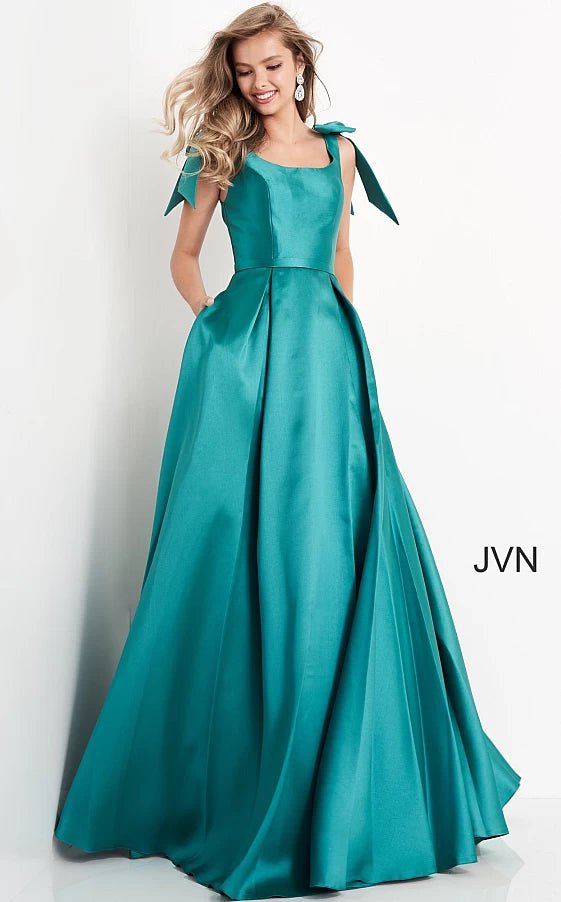 JVN by Jovani Prom Dress JVN4449 Green Pleated Skirt Prom Ballgown