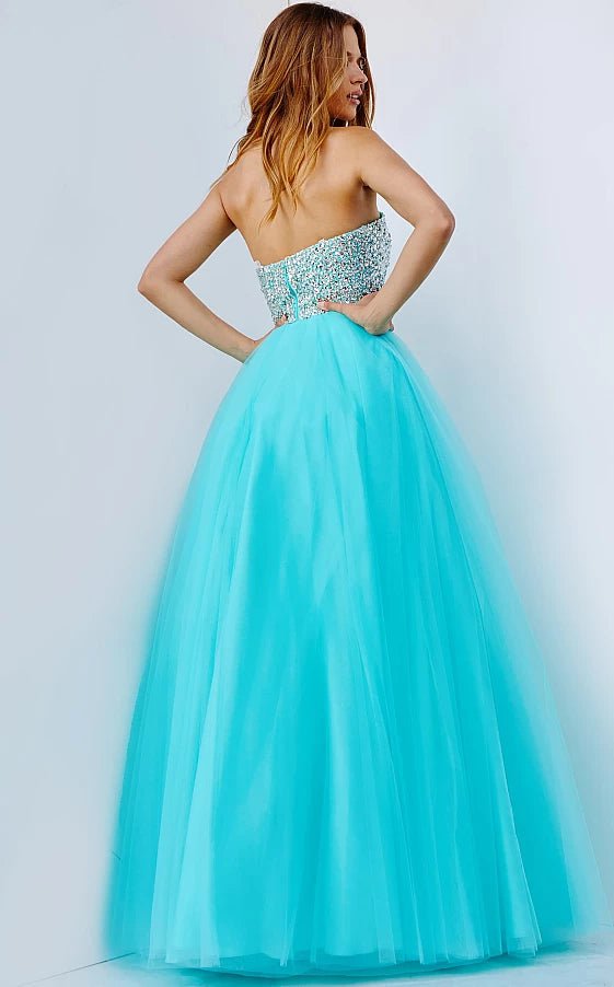 JVN by Jovani Prom Dress JVN52131 Blush Strapless Embellished Bodice Prom Ballgown