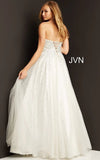 JVN by Jovani Prom Dress JVN65664 Off White Strapless Embellished Prom Ballgown