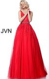 JVN by Jovani Prom Dress JVN68258 Embellished Belt Prom Ballgown