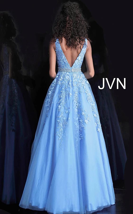 JVN by Jovani Prom Dress JVN68258 Embellished Belt Prom Ballgown