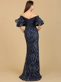 Lara Design Dress Lara Dresses 29190  Tiered Sleeve V Neck Evening Gown
