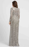 Mac Duggal Evening Dresses 28W / Silver Mac Duggal 77676F Slit Skirt Plus Size Formal Dress SALE