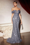 NoraCoutureNY Evening Dress Vanessa off the shoulder sequin mermaid gown