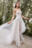 NoraCoutureNY Wedding Dresses Gabby Bridal Gown Corset top featuring slit