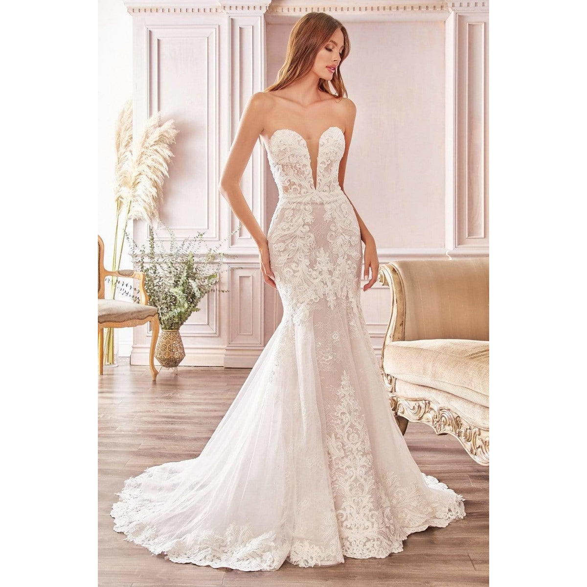 NorasBridalBoutiqueNY Bridal Gown Emily Strapless Lace Bridal Gown