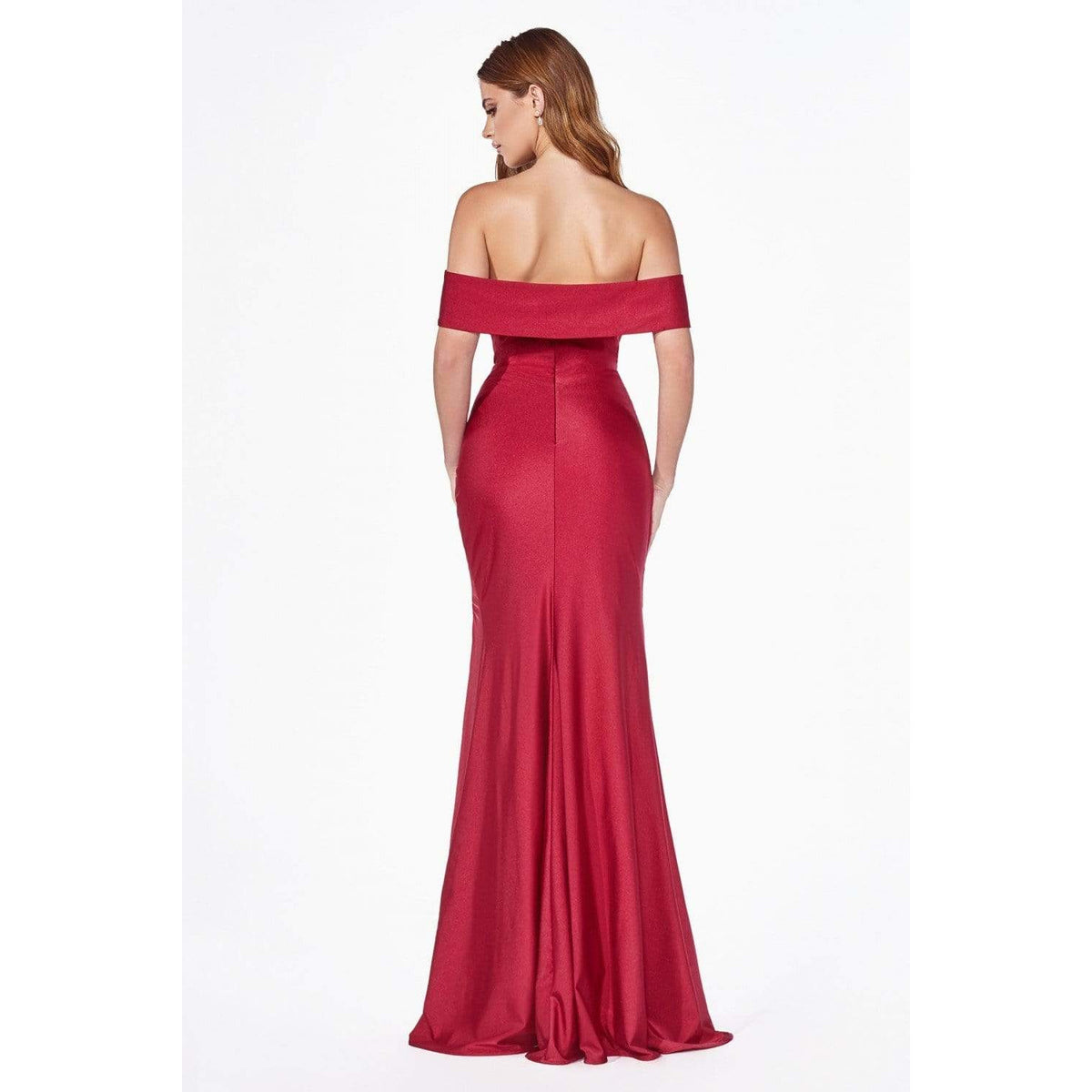 Nicole Off the Shoulder Fitted Jersey Gown NoraCoutureNY - NorasBridalBoutiqueNY