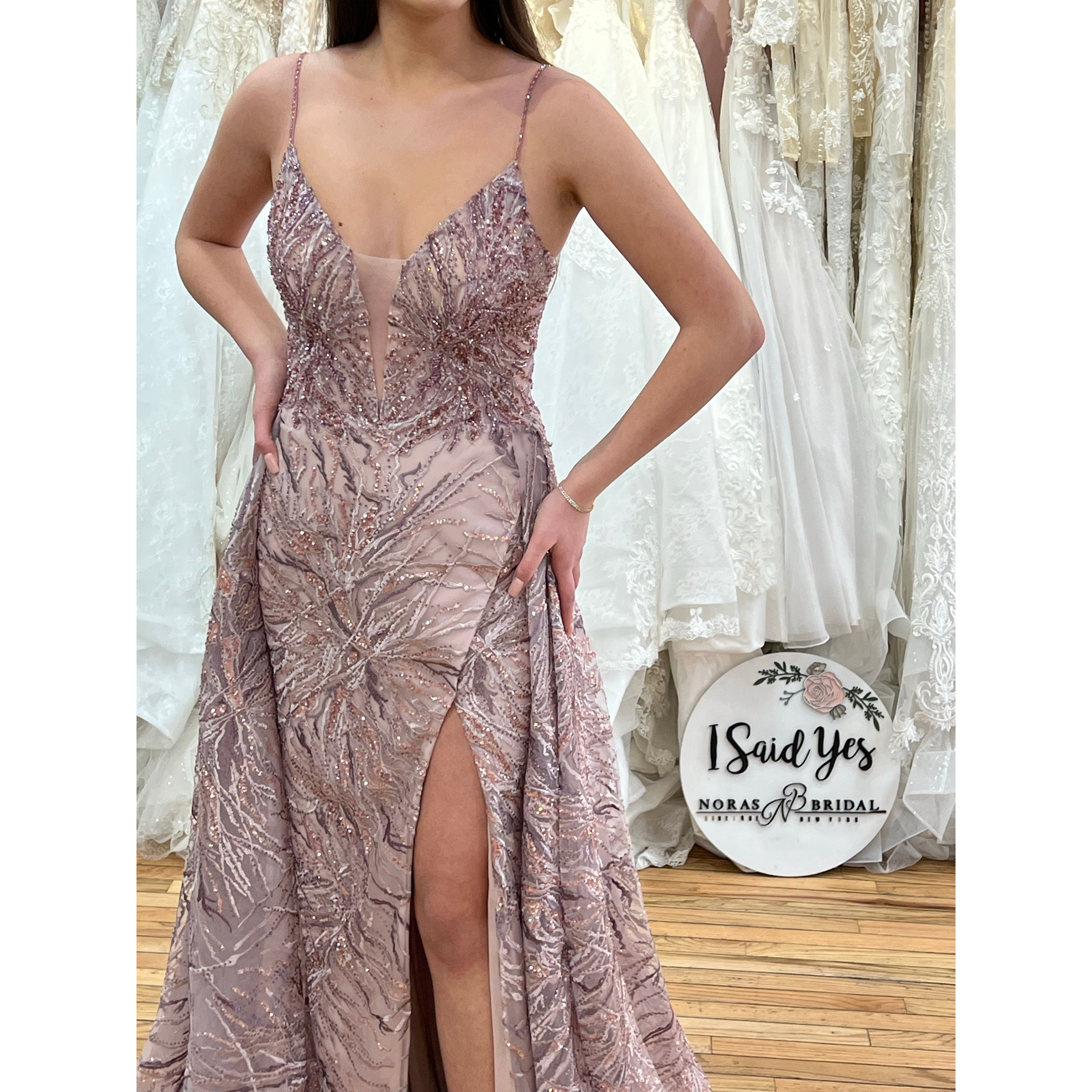NorasBridalBoutiqueNY Evening dress The Vera Gown Fitted Gown with attached over skirt