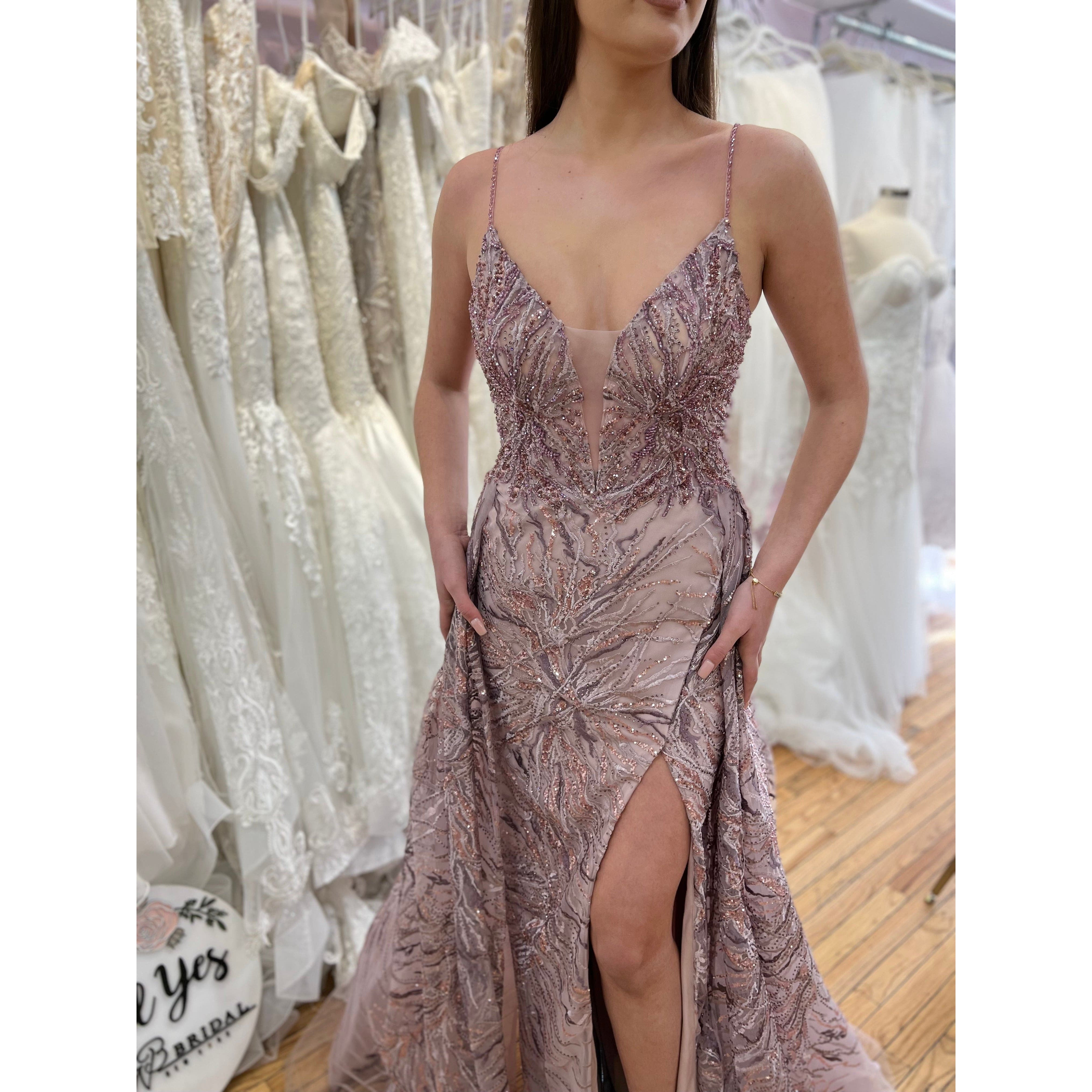 NorasBridalBoutiqueNY Evening dress The Vera Gown Fitted Gown with attached over skirt