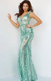 NorasBridalBoutiqueNY Evening Gowns Jovani 3180 Plunging Neck Embellished Prom Dress