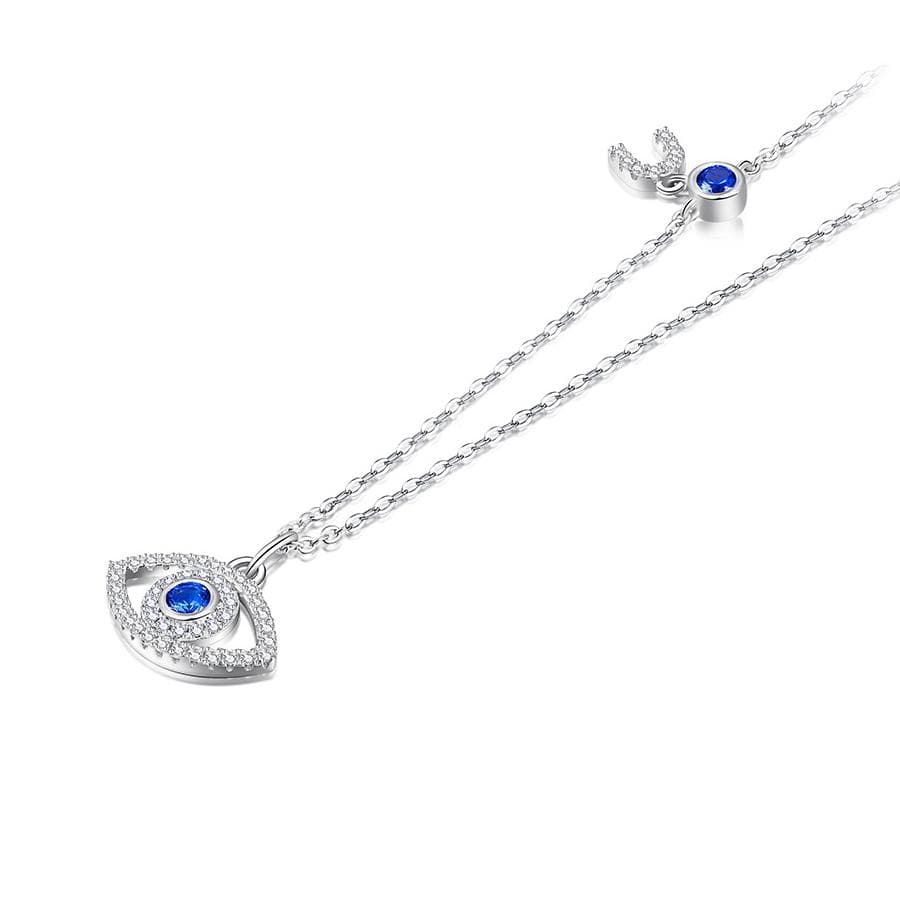 NorasBridalBoutiqueNY Evil Necklace Evil Eye Serling Silver Necklace