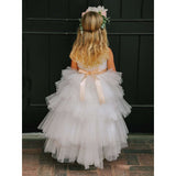 Flower Girl Dress Ruffled Tulle  High and Low - NorasBridalBoutiqueNY