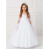 NorasBridalBoutiqueNY Flower Girl Dress Stunning Glower Girl Dress with Lace Applique