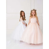 NorasBridalBoutiqueNY Flower Girl Dress Stunning Glower Girl Dress with Lace Applique