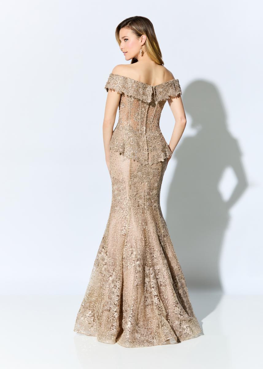 NorasBridalBoutiqueNY Ivonne D for Mon Cheri ID900 OFF-SHOULDER PEPLUM FORMAL GOWN