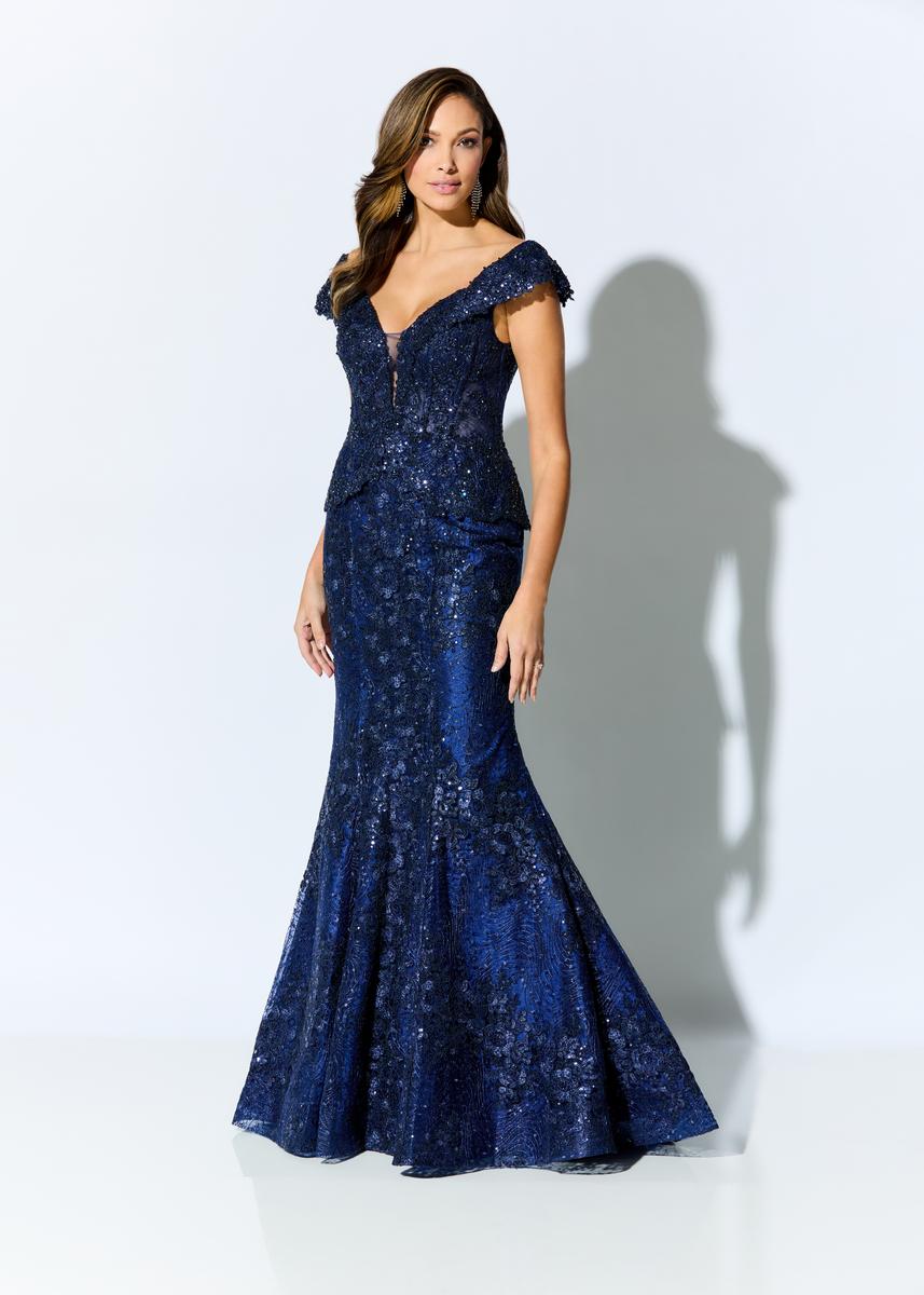 NorasBridalBoutiqueNY Ivonne D for Mon Cheri ID900 OFF-SHOULDER PEPLUM FORMAL GOWN