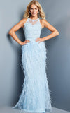 NorasBridalBoutiqueNY Jovani 08179  Feather Skirt Sleeveless Prom Dress