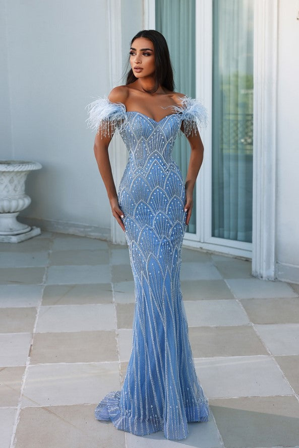 Portia and Scarlet Evening dress Portia and Scarlett PS23994 BLUE SILVER