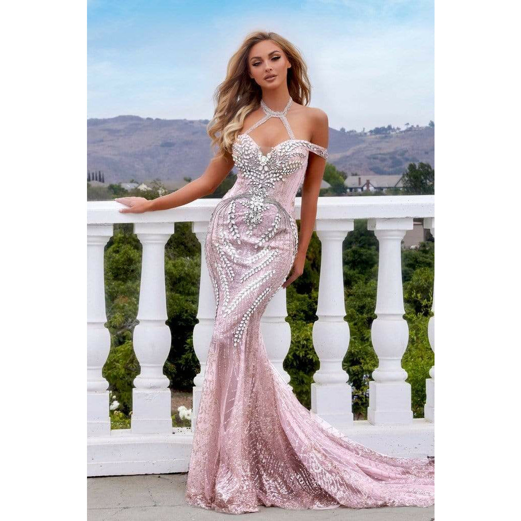 Portia and Scarlett prom gown Portia and Scarlett Blush Dress  PS22956