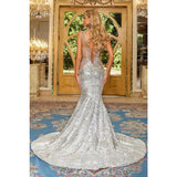 Portia and Scarlett prom gown Portia and Scarlett Silver Dress PS22961