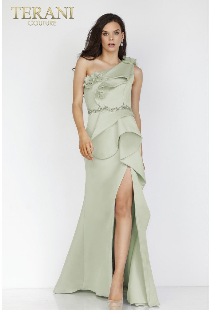 Terani Couture Dresses Terani Couture 231E0309 Dazzling Floor-length Column Shape One-shoulder dress