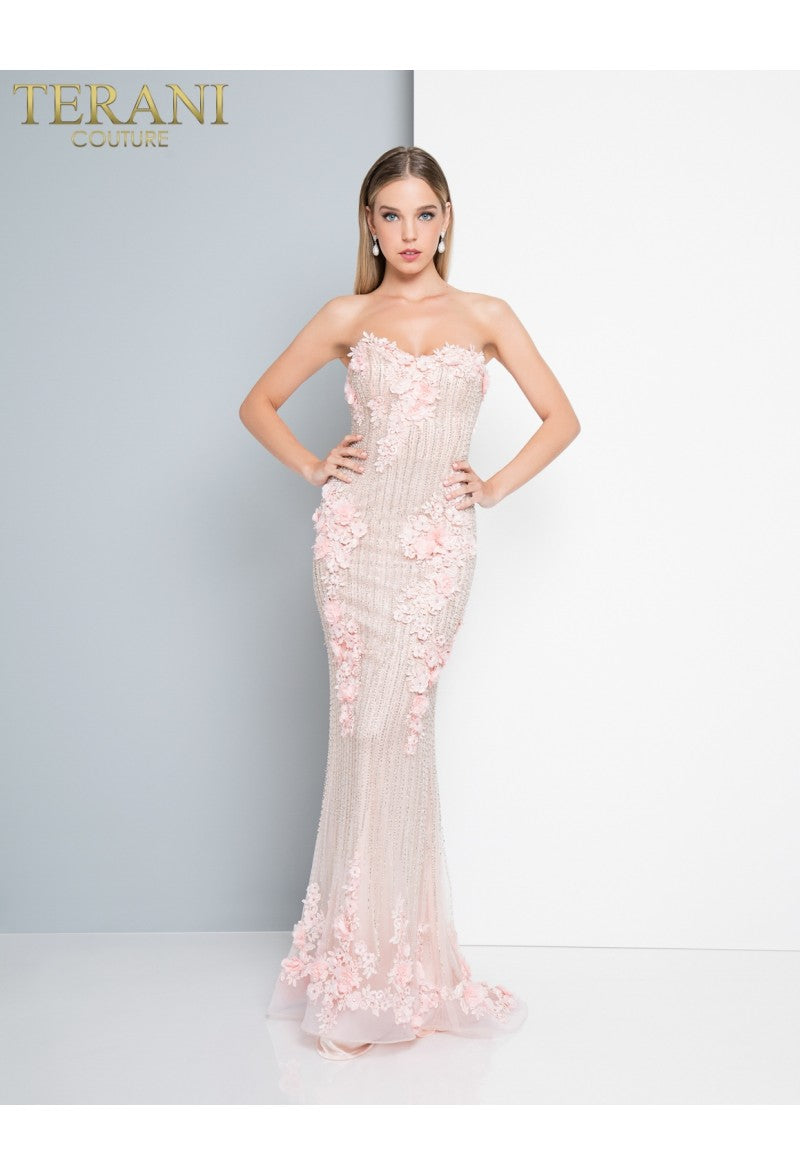 terani couture Evening Dress Terani Couture 1811P5508 Floral evening gown