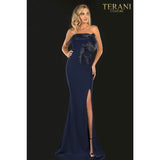 Terani Couture Evening Dress Terani Couture 2021E2818 Evening Stretch Strapless Horsehair Trim