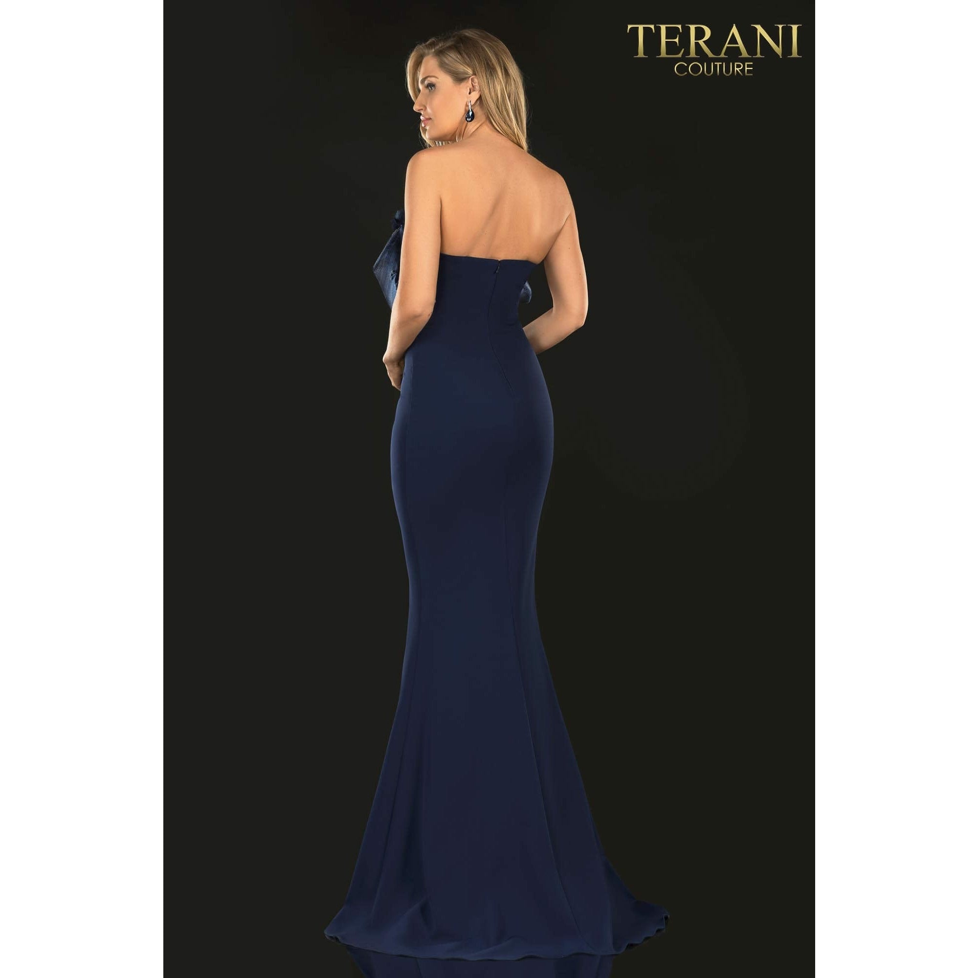 Terani Couture Evening Dress Terani Couture 2021E2818 Evening Stretch Strapless Horsehair Trim