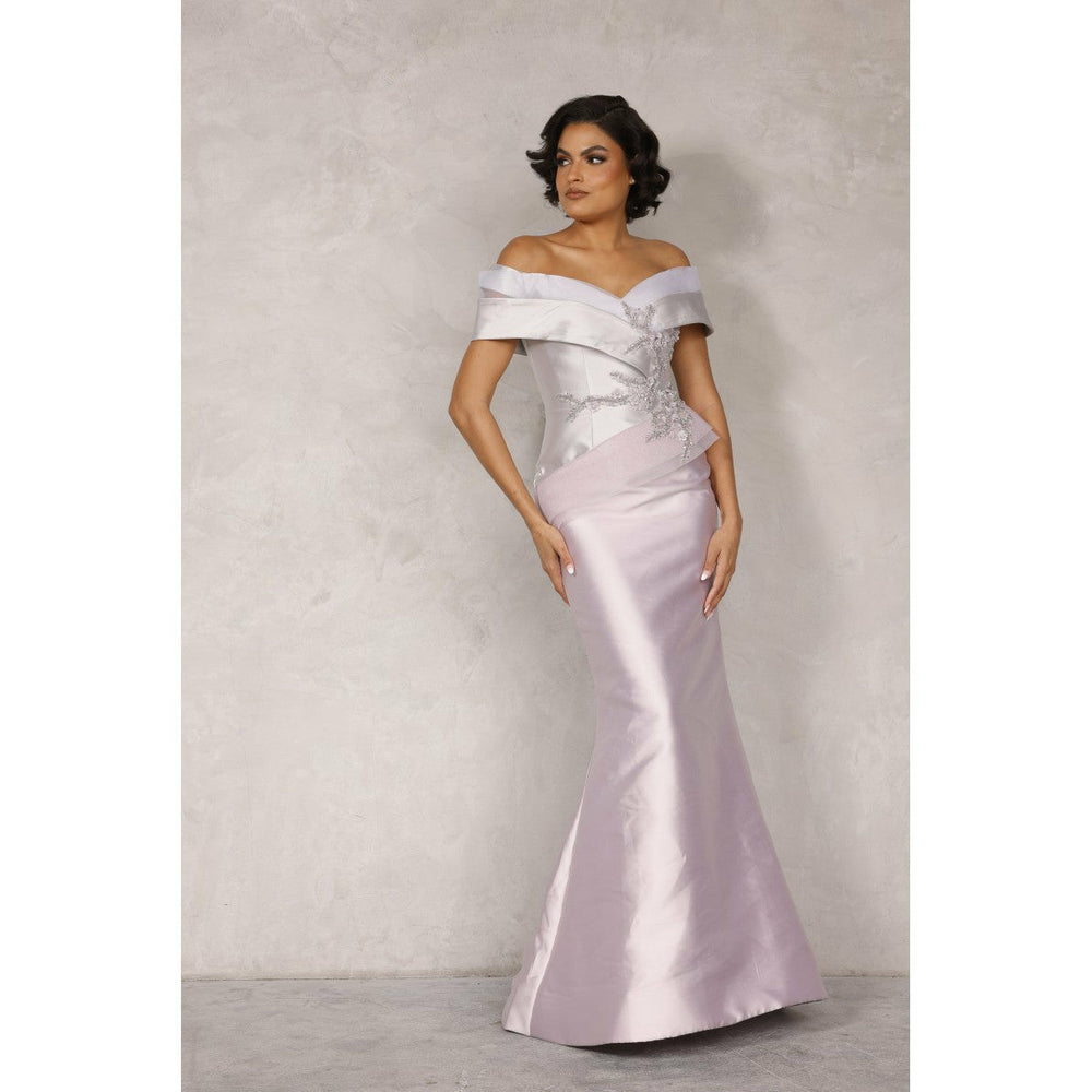 Terani Couture Evening Gowns Terani Couture 2011M2159 Two tone off shoulder evening gown