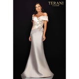 Terani Couture 2011M2159 Two tone off shoulder evening gown - NorasBridalBoutiqueNY