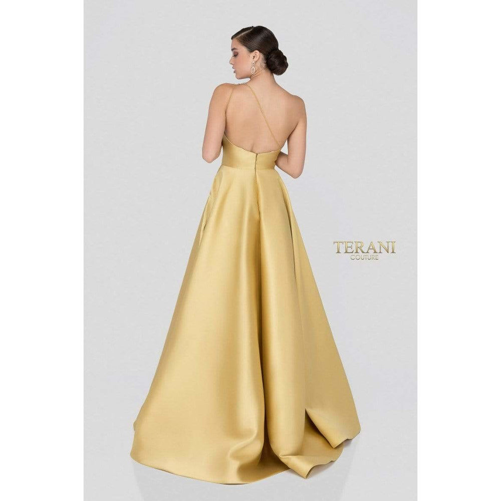 Terani Couture prom gown Terani Couture 1912E9202 One Shoulder Dazzling Fern Accent Gown